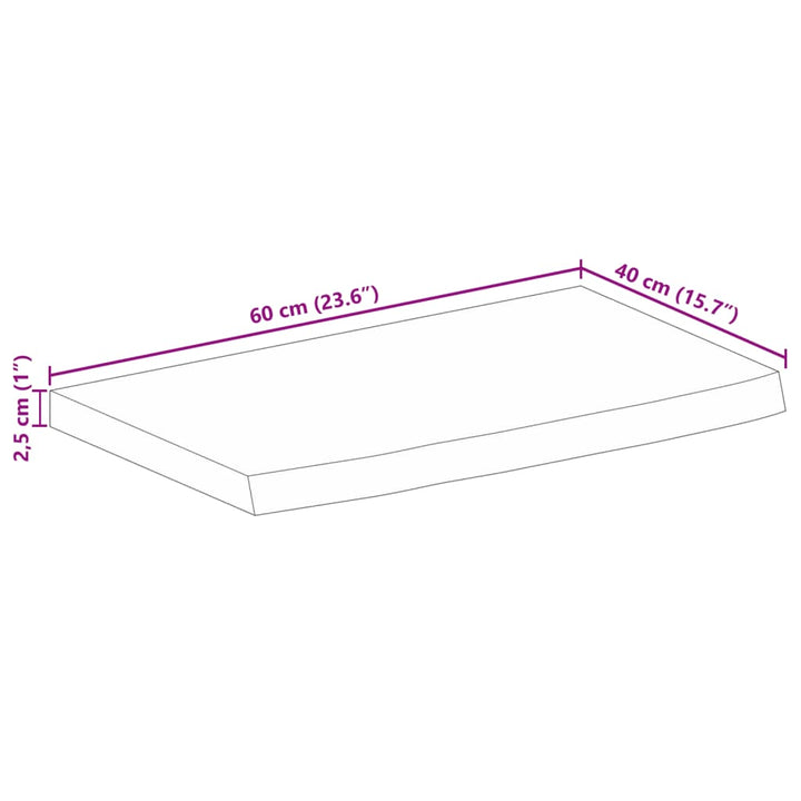 Blat De Masă Contur Organic 60X40X2,5 Cm Lemn Masiv De Mango