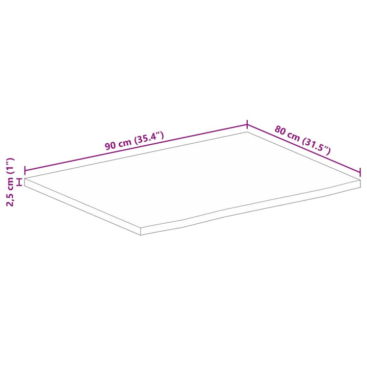 Blat De Masă Contur Organic 90X80X2,5 Cm Lemn Masiv De Mango