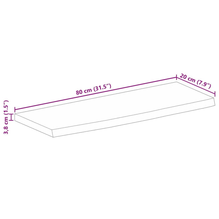 Blat De Masă Contur Organic 80X20X3,8 Cm Lemn Masiv De Mango