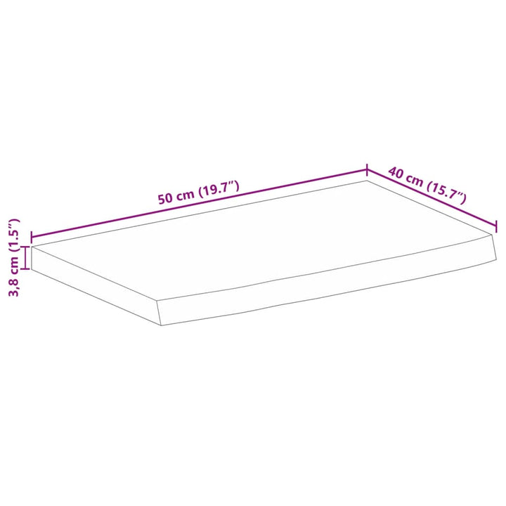 Blat De Masă Contur Organic 50X40X3,8 Cm Lemn Masiv De Mango