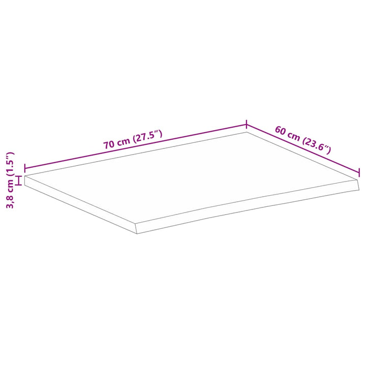 Blat De Masă Contur Organic 70X60X3,8 Cm Lemn Masiv De Mango
