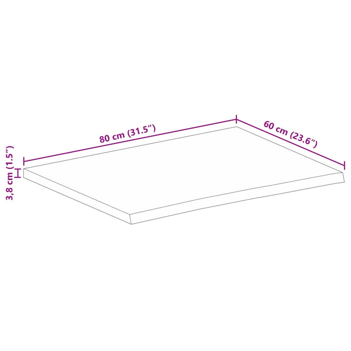 Blat De Masă Contur Organic 80X60X3,8 Cm Lemn Masiv De Mango