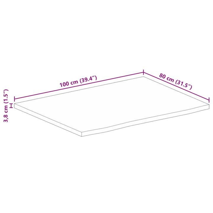 Blat De Masă Contur Organic 100X80X3,8 Cm Lemn Masiv De Mango