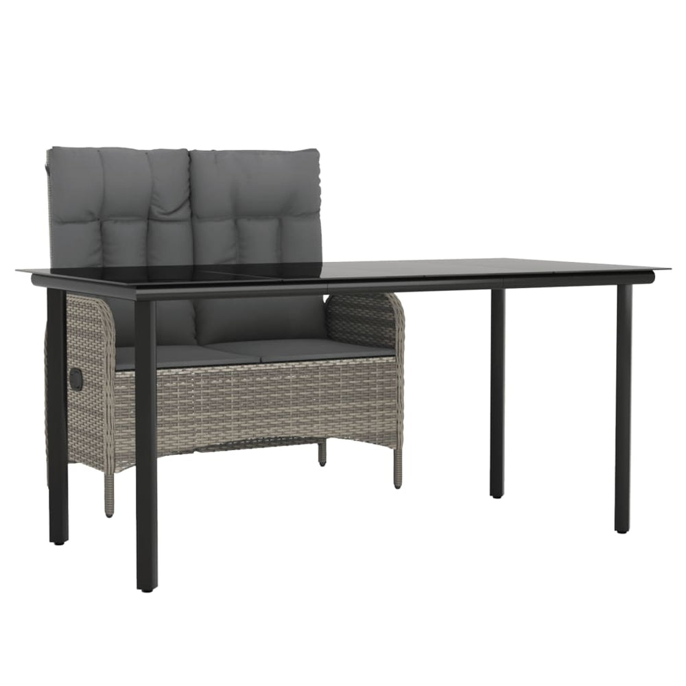 Set Mobilier De Grădină Cu Perne, 2 Piese, Gri, Poliratan