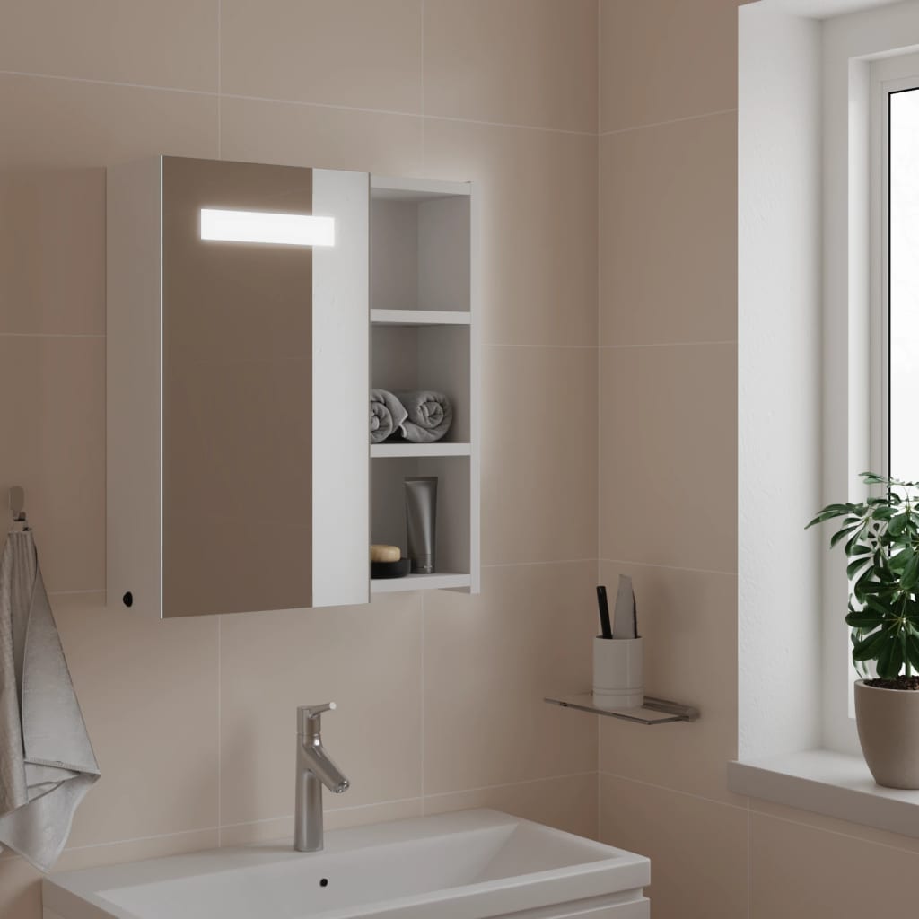 Dulap Cu Oglindă De Baie Cu Lumină Led, ,