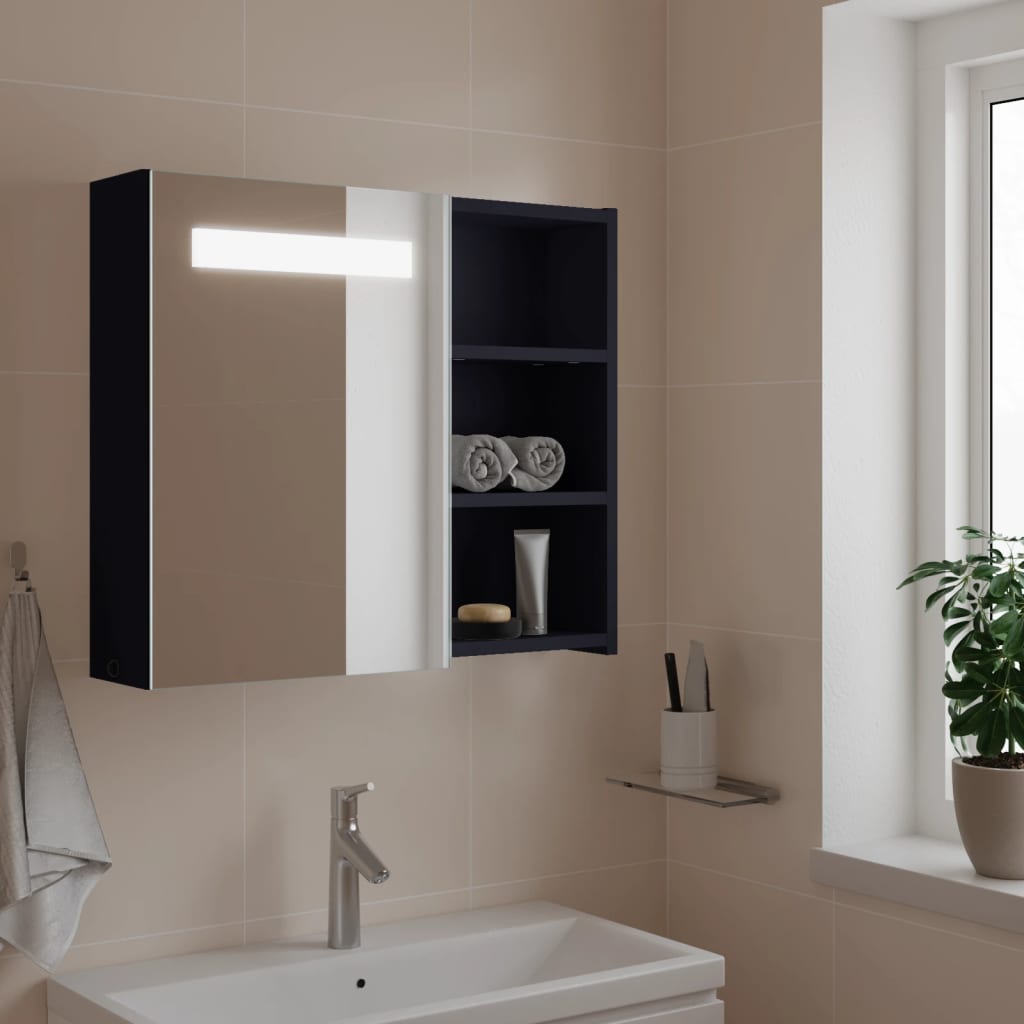 Dulap Cu Oglindă De Baie Cu Lumină Led, ,
