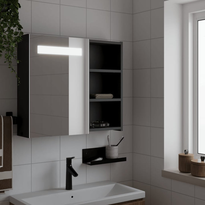 Dulap Cu Oglindă De Baie Cu Lumină Led, ,