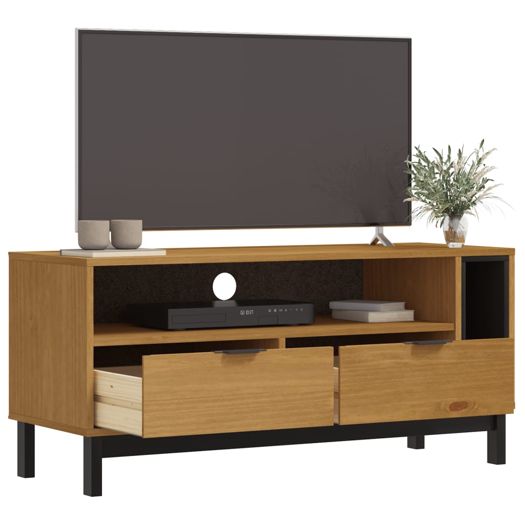 Dulap Tv „Flam” 110X40X50 Cm, Lemn Masiv De Pin