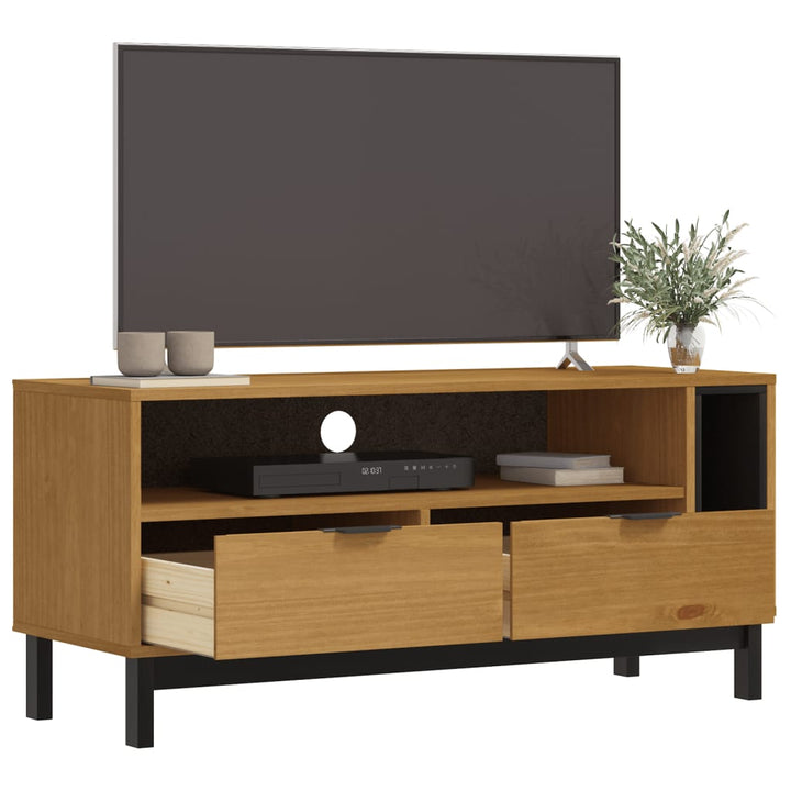 Dulap Tv „Flam” 110X40X50 Cm, Lemn Masiv De Pin