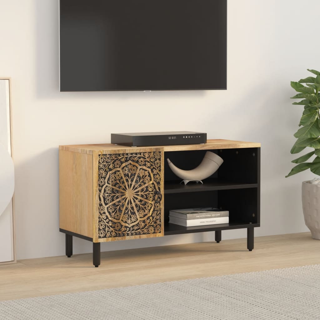 Comodă Tv, 80X31X46 Cm, Lemn Masiv De Mango