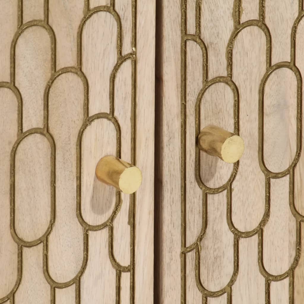 Dulap Lateral, 60X33X75 Cm, Lemn Masiv De Mango