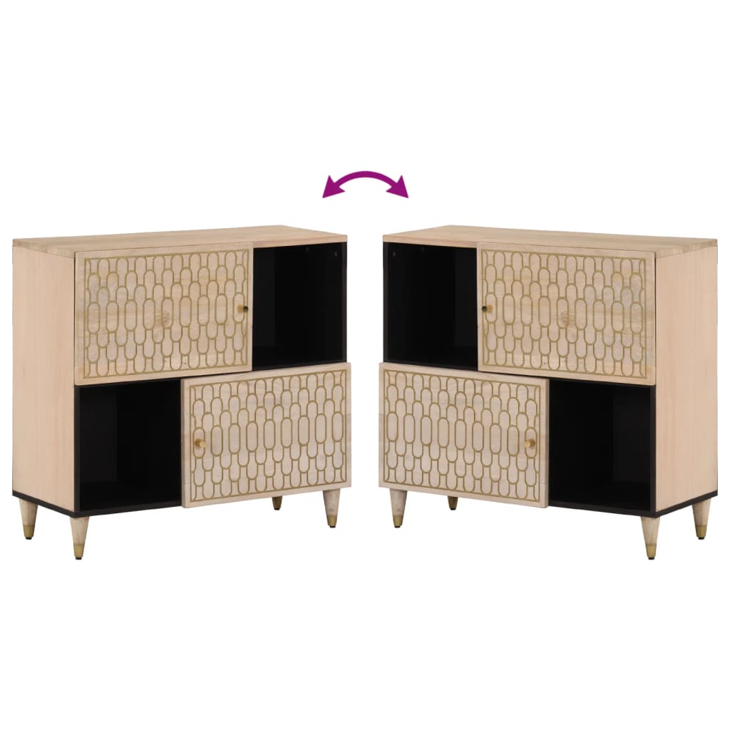 Dulap Lateral, 80X33X75 Cm, Lemn Masiv De Mango