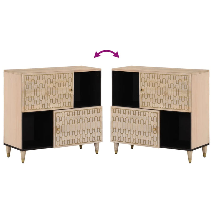 Dulap Lateral, 80X33X75 Cm, Lemn Masiv De Mango