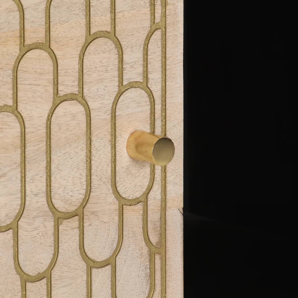 Dulap Lateral, 80X33X75 Cm, Lemn Masiv De Mango