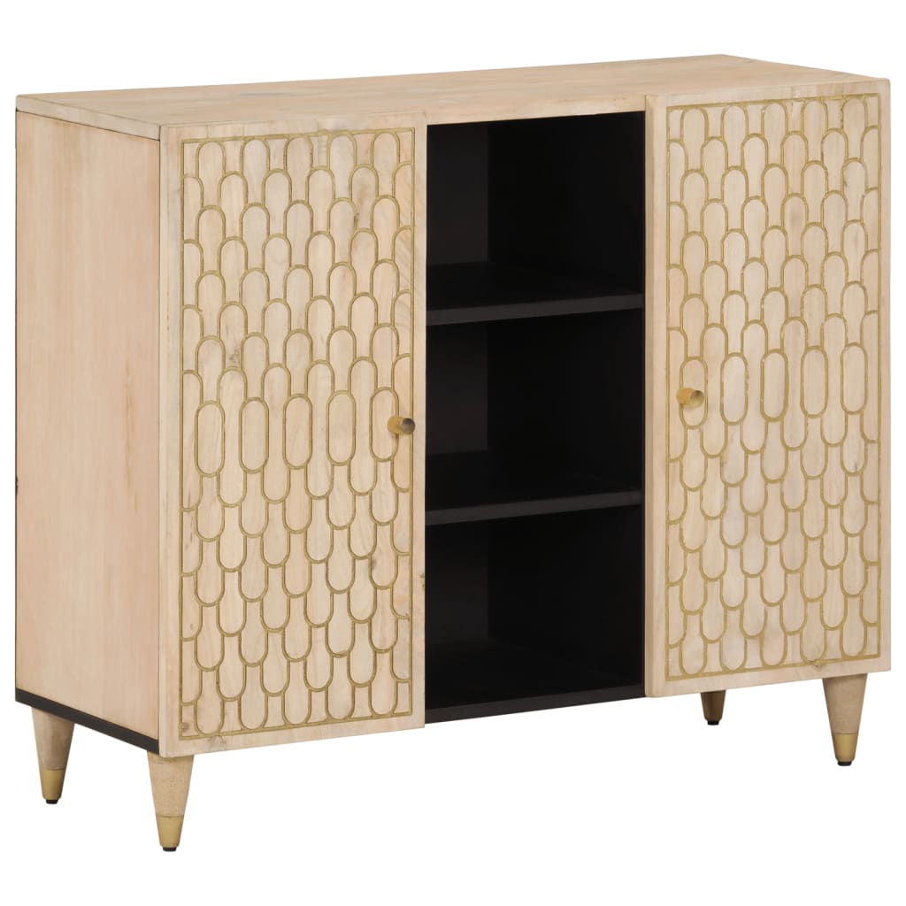 Dulap Lateral, 90X33X75 Cm, Lemn Masiv De Mango