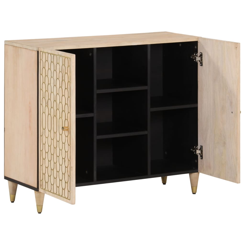 Dulap Lateral, 90X33X75 Cm, Lemn Masiv De Mango
