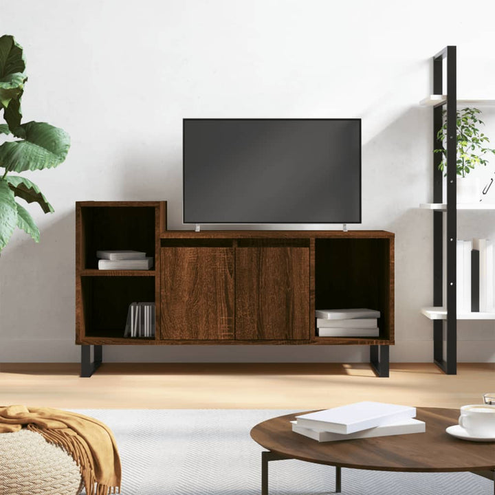 Comodă Tv, Stejar Fumuriu, 100X35X55 Cm, Lemn Prelucrat