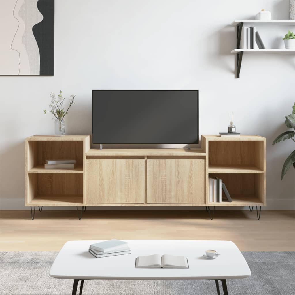 Comodă Tv, Gri Sonoma, 160X35X55 Cm, Lemn Prelucrat