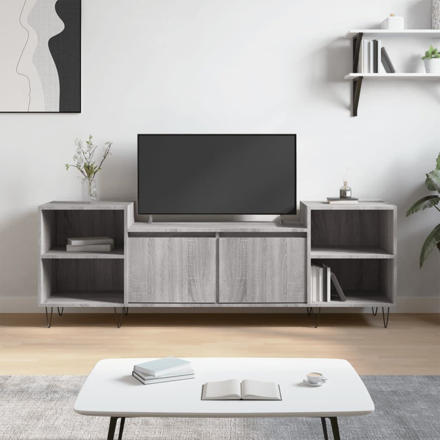 Comodă Tv, Gri Sonoma, 160X35X55 Cm, Lemn Prelucrat