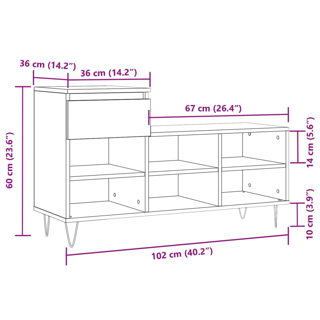 Pantofar, , 102X36X60 Cm, Lemn Prelucrat
