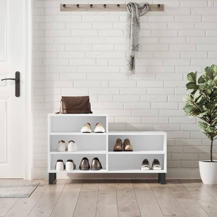 Pantofar, Alb Extralucios, 102X36X60 Cm, Lemn Compozit