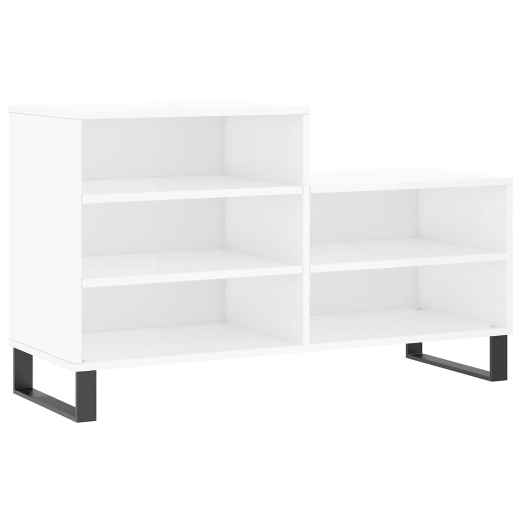 Pantofar, Alb Extralucios, 102X36X60 Cm, Lemn Compozit