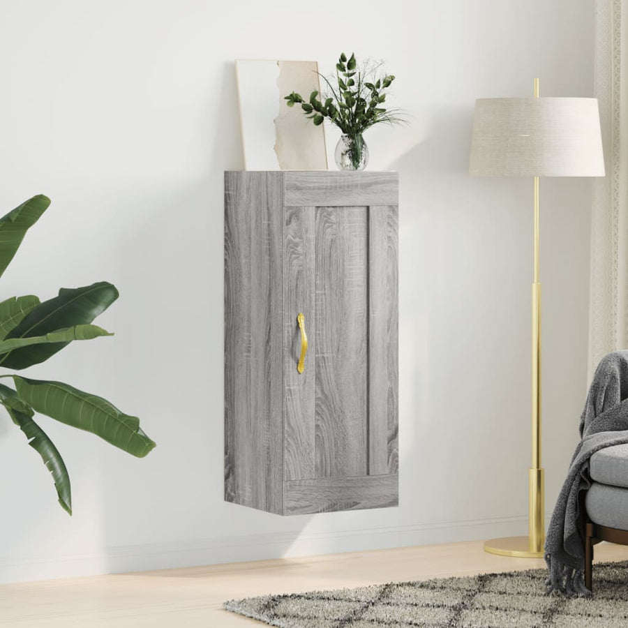 Dulap De Perete, Gri Sonoma, 34,5X34X90 Cm, Lemn Prelucrat