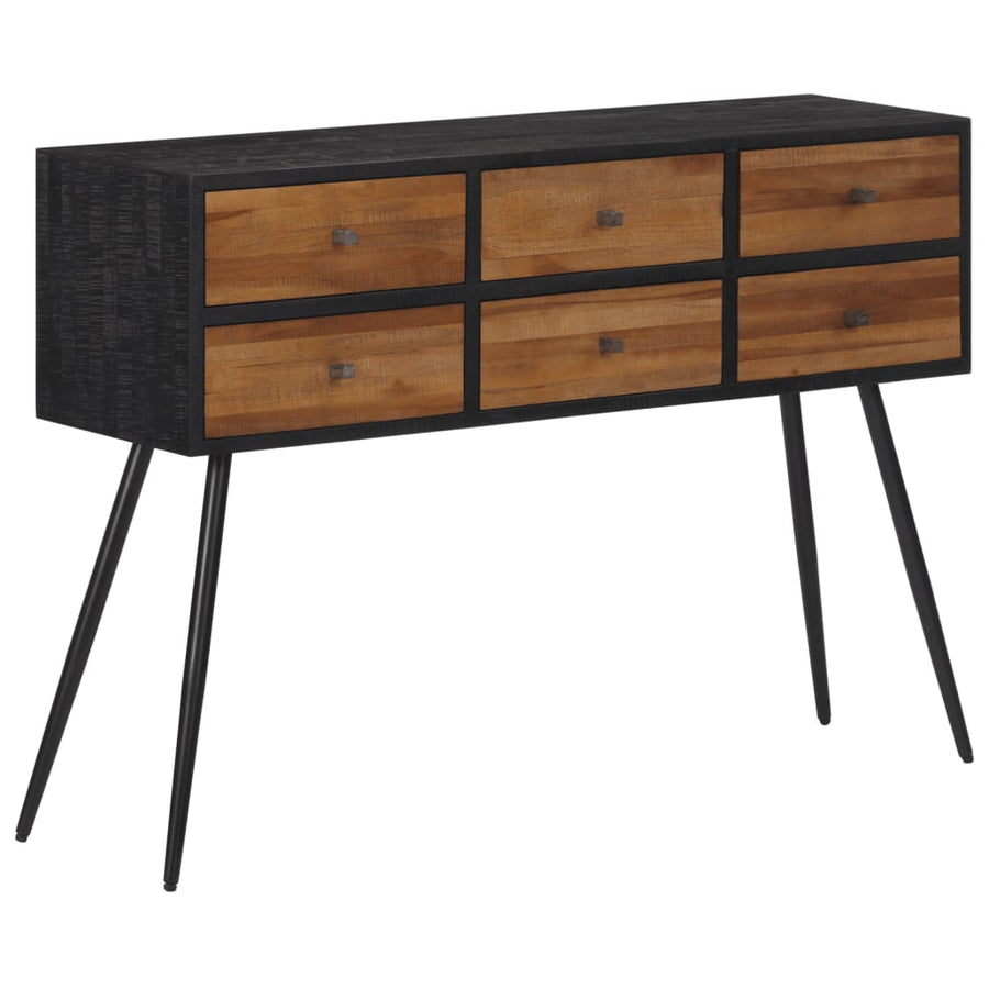 Masă Consolă Cu Sertare, 116X30X76 Cm, Lemn Masiv Tec Reciclat