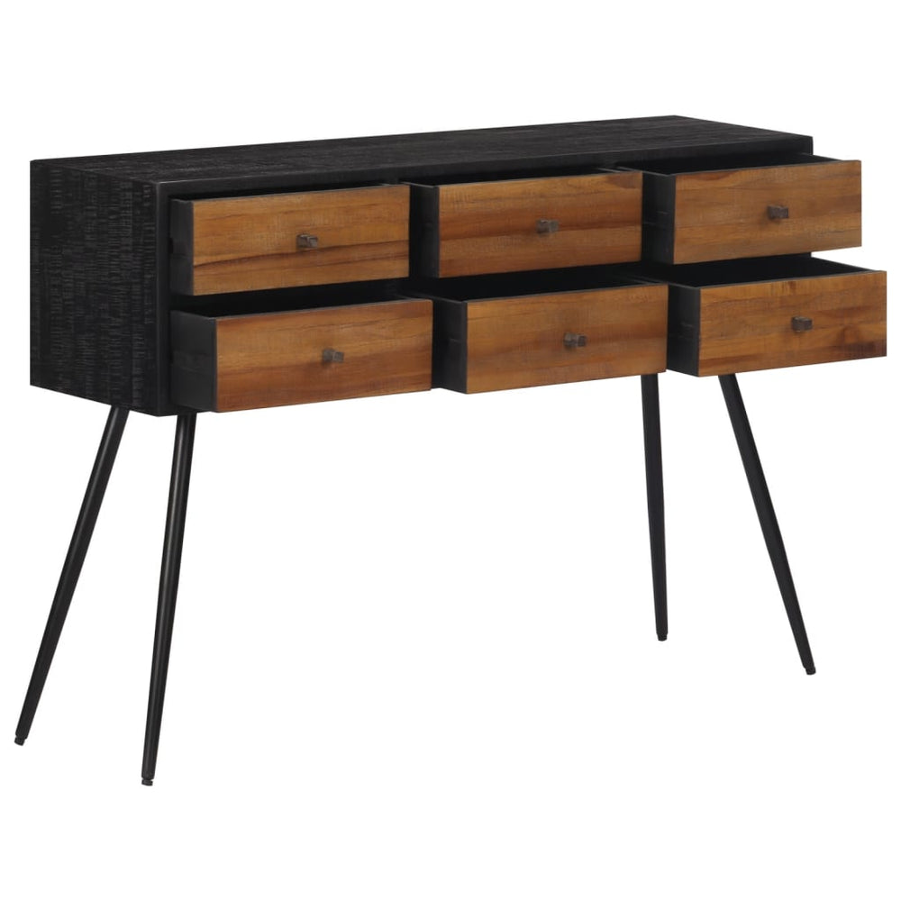 Masă Consolă Cu Sertare, 116X30X76 Cm, Lemn Masiv Tec Reciclat
