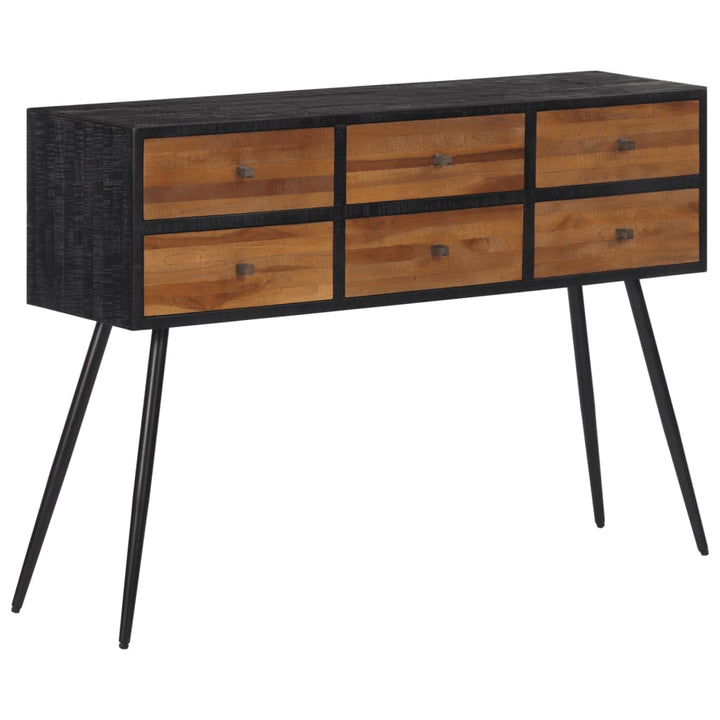 Masă Consolă Cu Sertare, 116X30X76 Cm, Lemn Masiv Tec Reciclat