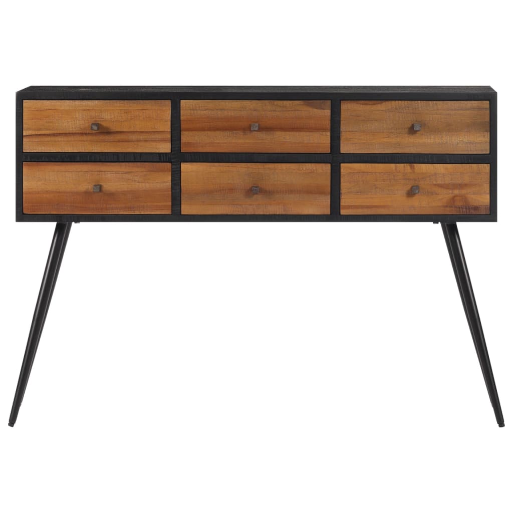 Masă Consolă Cu Sertare, 116X30X76 Cm, Lemn Masiv Tec Reciclat