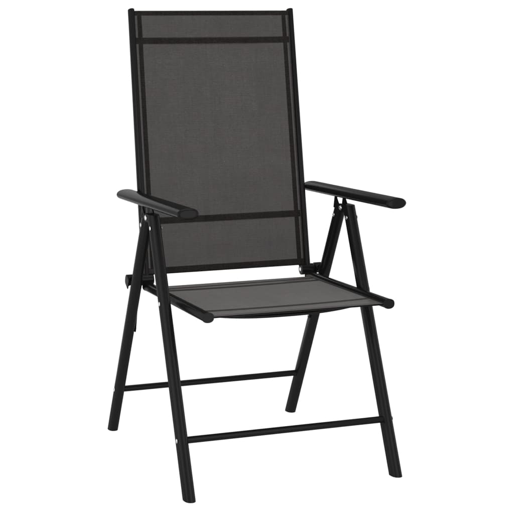 Set Mobilier Pentru Grădină, 7 Piese, Negru, Aluminiu