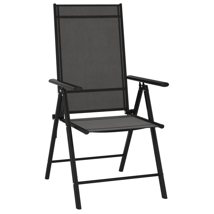 Set Mobilier Pentru Grădină, 7 Piese, Negru, Aluminiu