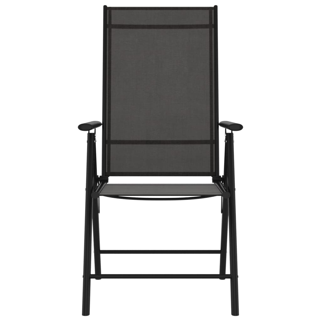 Set Mobilier Pentru Grădină, 7 Piese, Negru, Aluminiu
