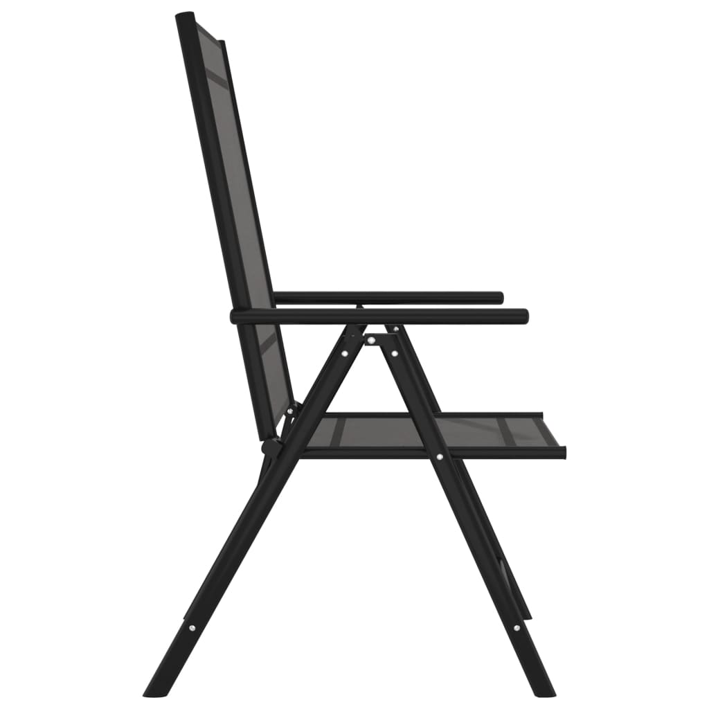 Set Mobilier Pentru Grădină, 7 Piese, Negru, Aluminiu