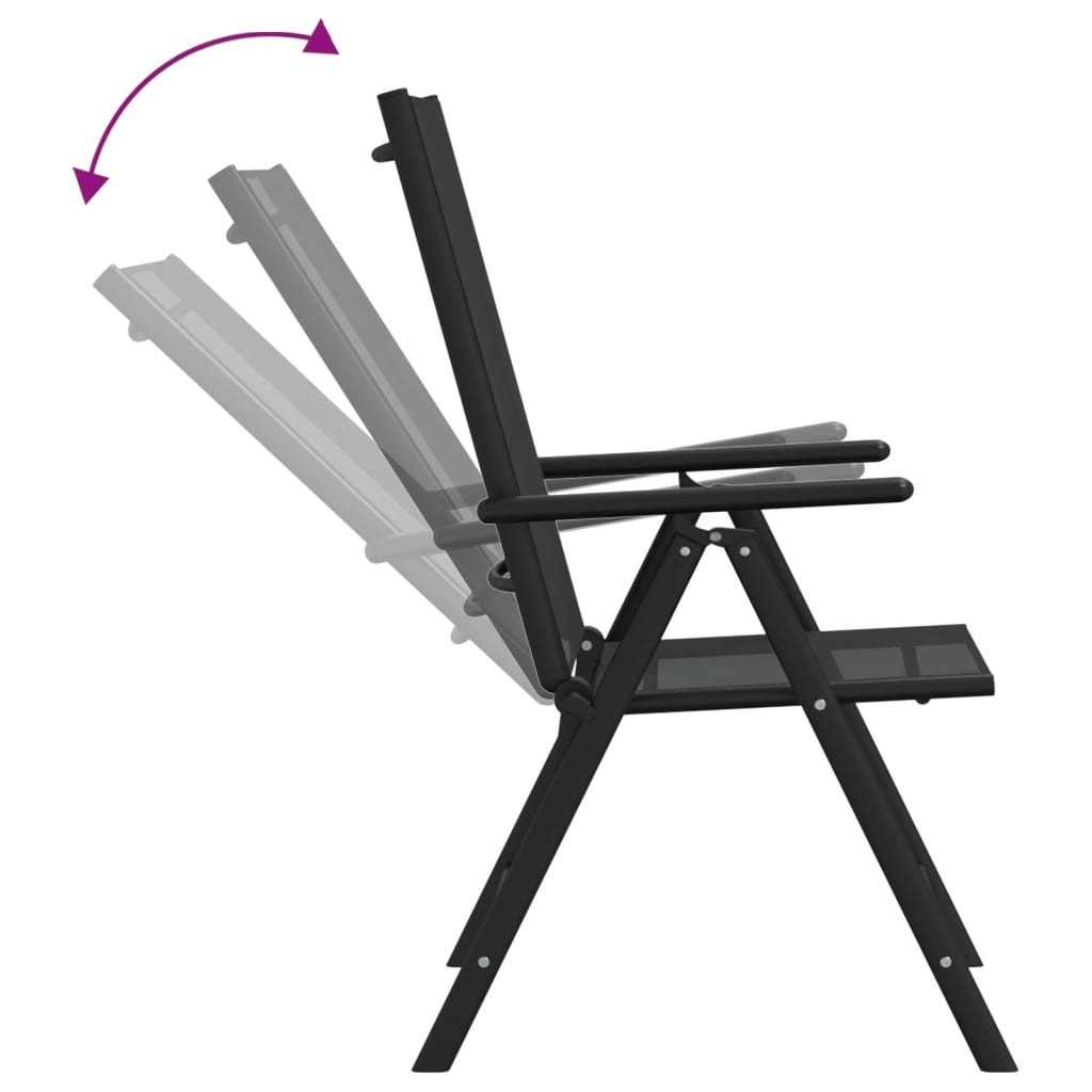Set Mobilier Pentru Grădină, 7 Piese, Negru, Aluminiu