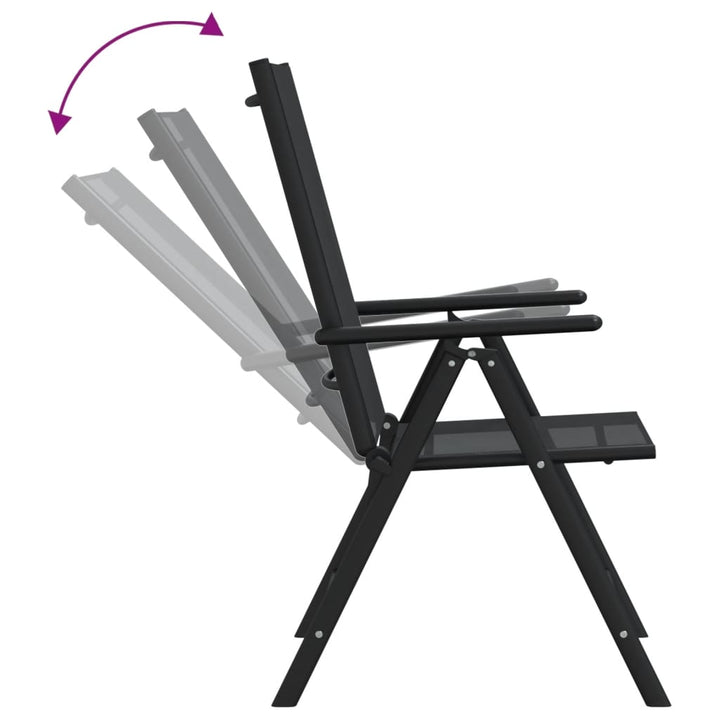 Set Mobilier Pentru Grădină, 7 Piese, Negru, Aluminiu