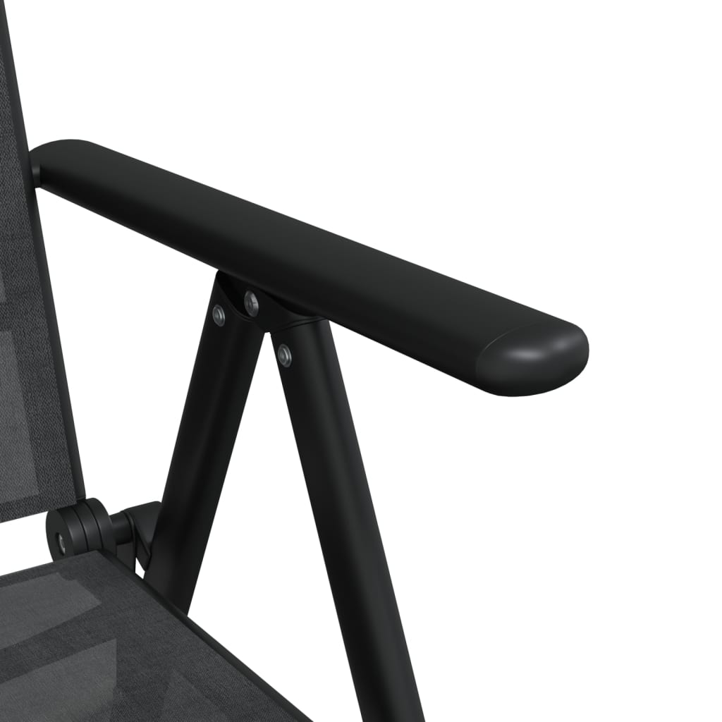 Set Mobilier Pentru Grădină, 7 Piese, Negru, Aluminiu