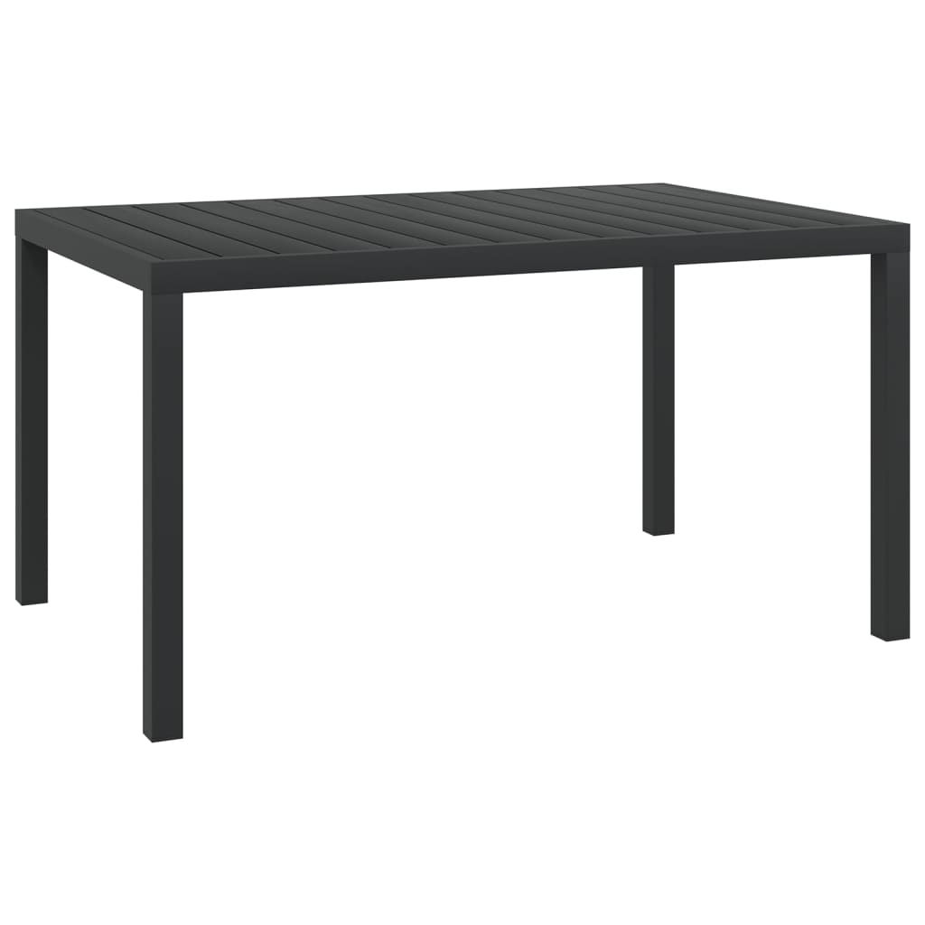 Set Mobilier Pentru Grădină, 7 Piese, Negru, Aluminiu