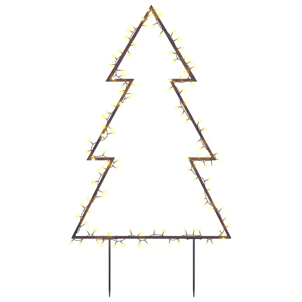 Decorațiune Brad Cu Lumini De Crăciun Cu Țăruși, 115 Led, 90 Cm Negru