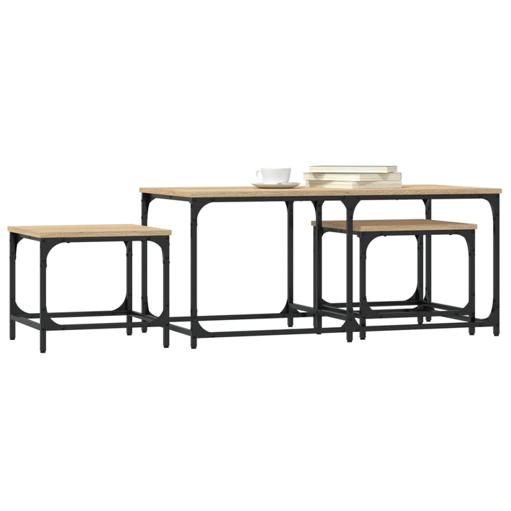 Mese Suprapuse De Cafea, 3 Buc, , Lemn Prelucrat