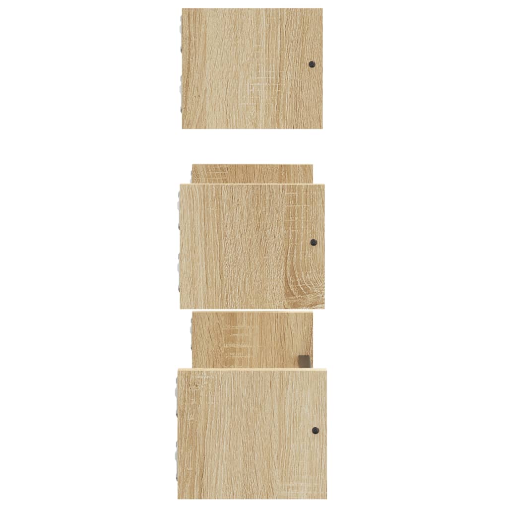 Set Rafturi Perete Cu Bare, 3 Buc, Lemn Prelucrat