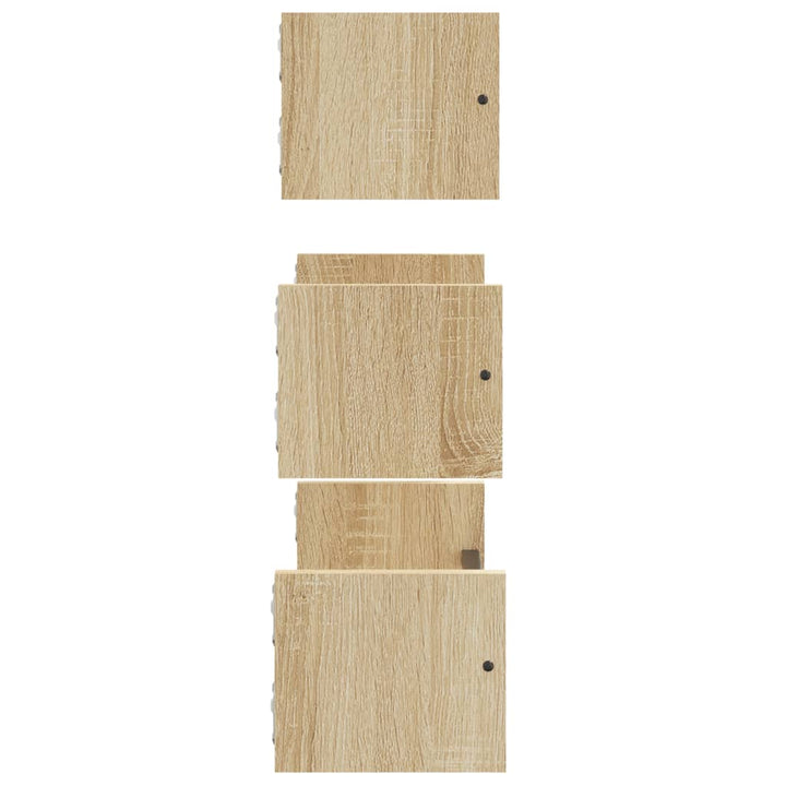 Set Rafturi Perete Cu Bare, 3 Buc, Lemn Prelucrat