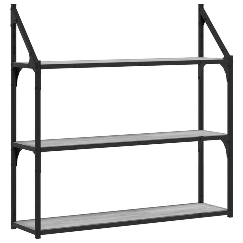 Raft Cu 3 Niveluri, Gri Sonoma, 80X21X78,5 Cm, Lemn Prelucrat