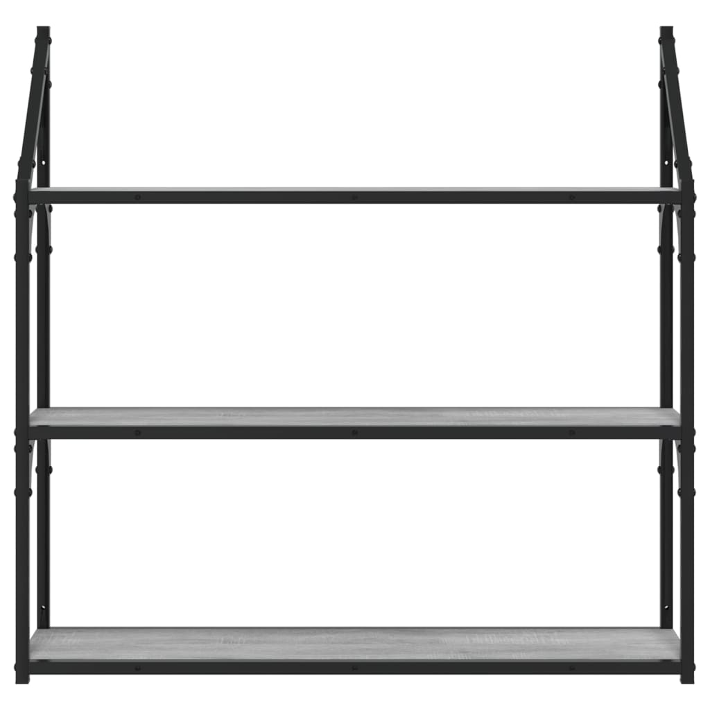 Raft Cu 3 Niveluri, Gri Sonoma, 80X21X78,5 Cm, Lemn Prelucrat