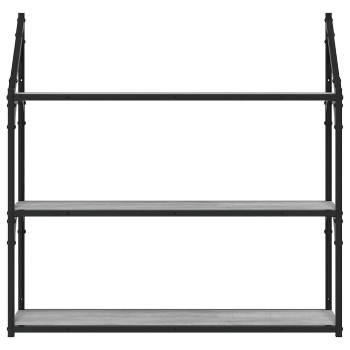 Raft Cu 3 Niveluri, Gri Sonoma, 80X21X78,5 Cm, Lemn Prelucrat