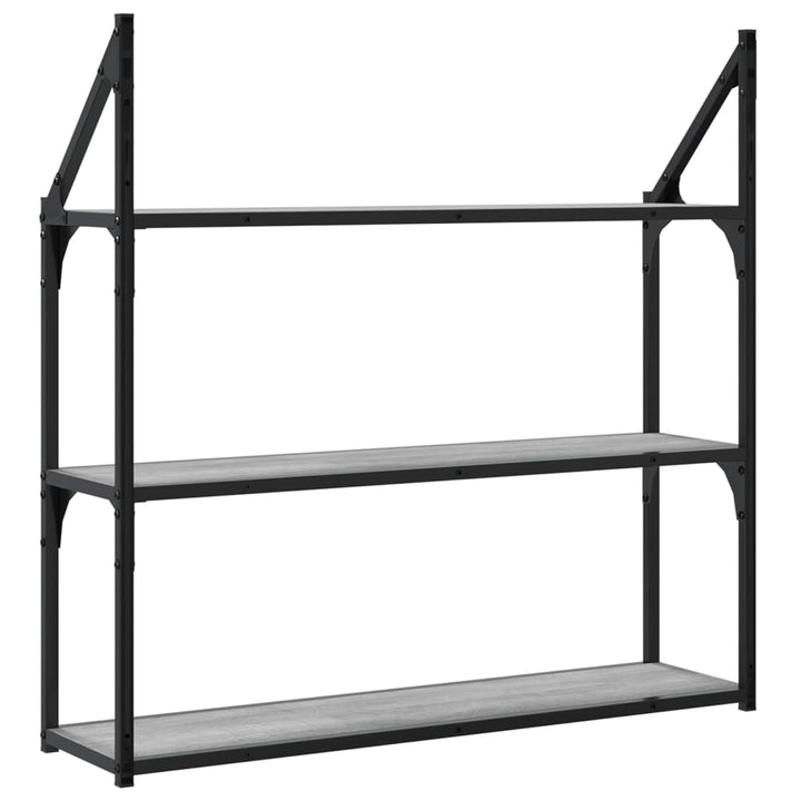 Raft Cu 3 Niveluri, Gri Sonoma, 80X21X78,5 Cm, Lemn Prelucrat
