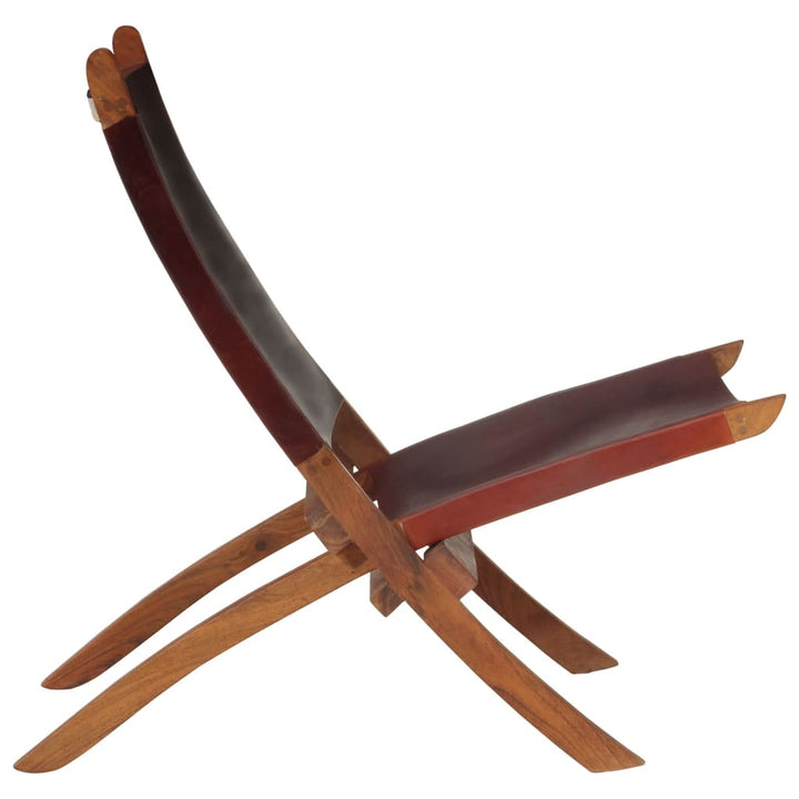 Scaun Relaxant Pliant, , Piele Naturală
