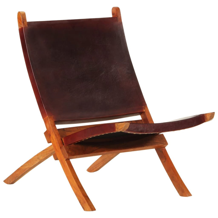 Scaun Relaxant Pliant, , Piele Naturală