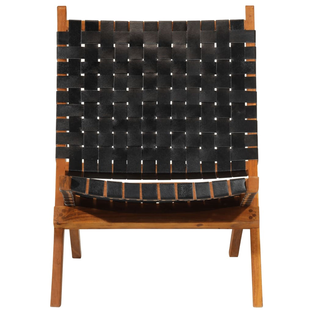 Scaun Relaxant Pliant, , Piele Naturală